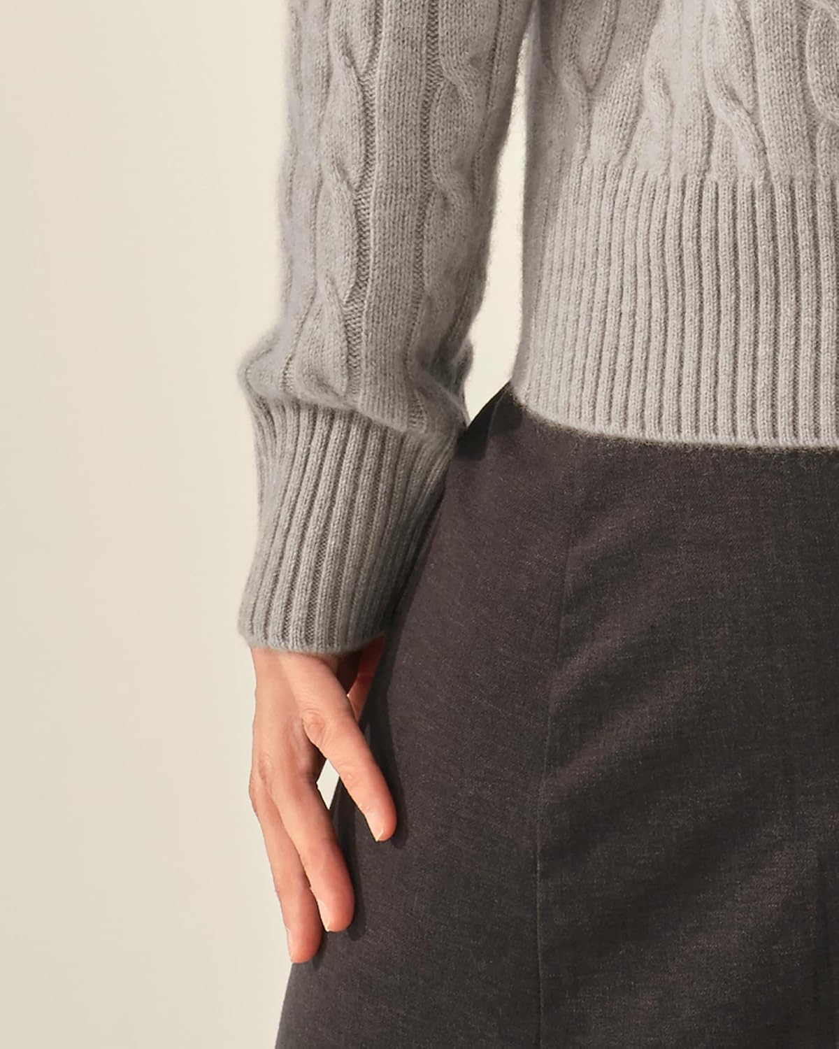 KVSS 100% Pure Cashmere Cardigan for Women Cable-Knit Crewneck Button Up Cardigan Sweaters | Luxury from Inner Mongolia - Image 4