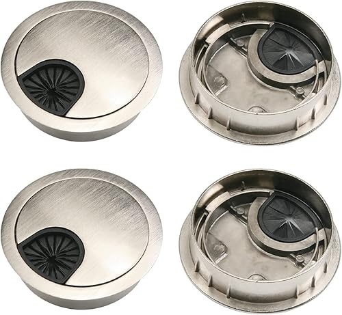 Miniatura 58 de MroMax Ojales de escritorio de aleación de zinc de 3.07 pulgadas, cubierta de agujero para cable, ojales de escritorio, organizador de cables para