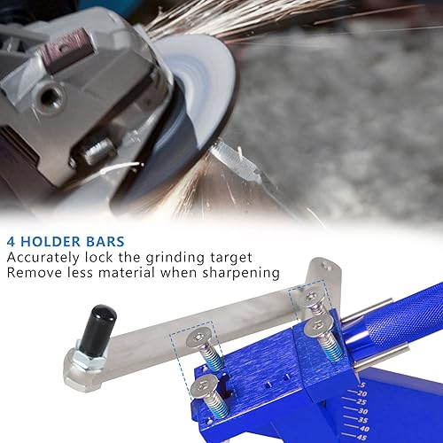 Miniatura 4 de Afilador de cuchillas de cortacésped ajustable de 15 a 45 - Kit de herramientas de soporte de equilibrador ergonómico para el hogar y el comercio