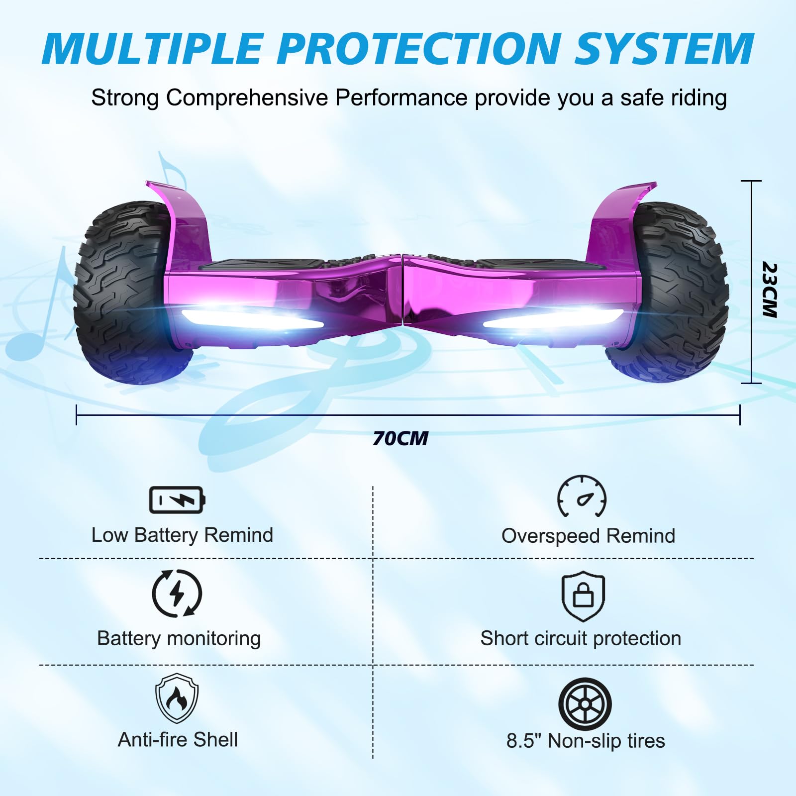 RCB Hoverboards SUV mit Sitz Hoverboards Off-Road, App-fähige Bluetooth Hoverboards, 8,5 '' Hummer + Hoverkart Go Kart für Self Balancing hoverboards, Geschenk für Kinder