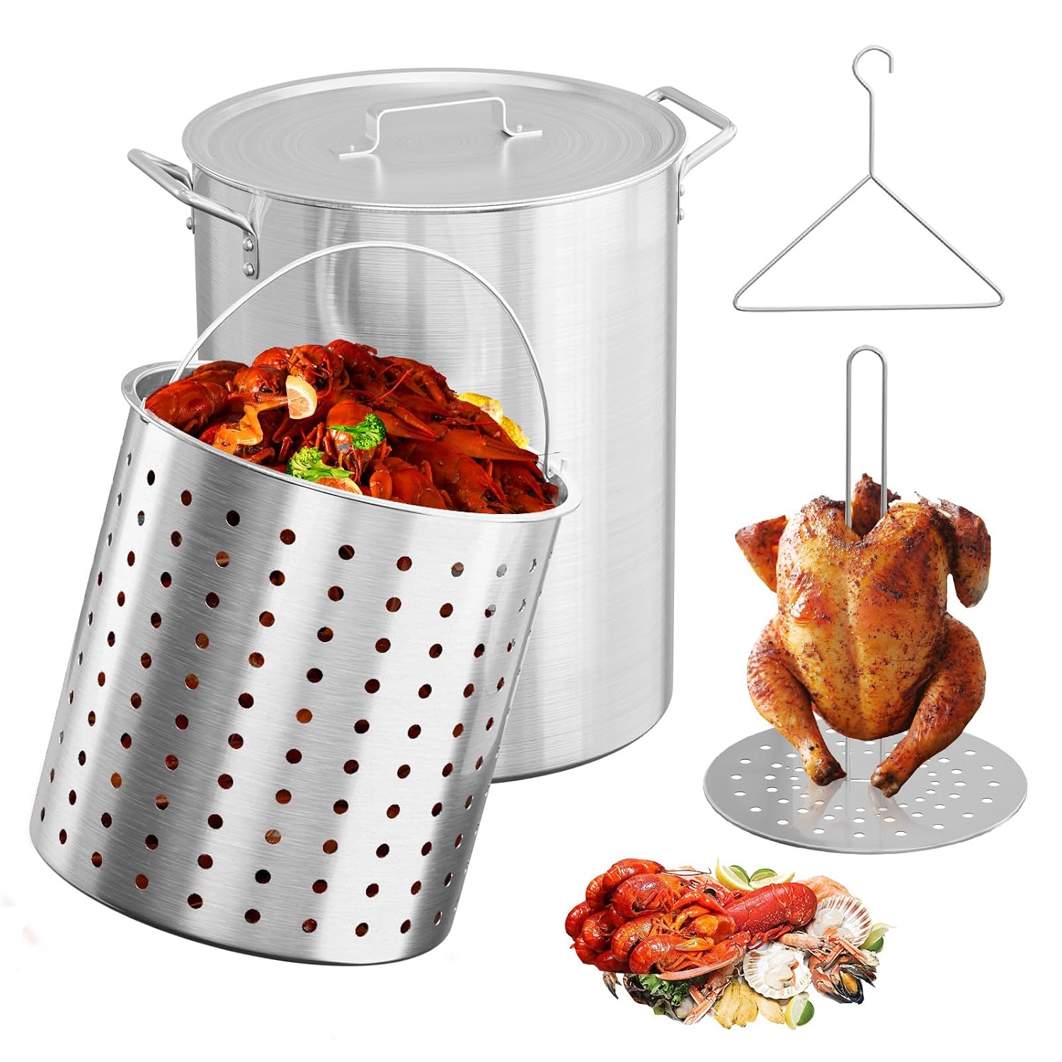 Bonnlo 30QT Aluminum Stock Pot