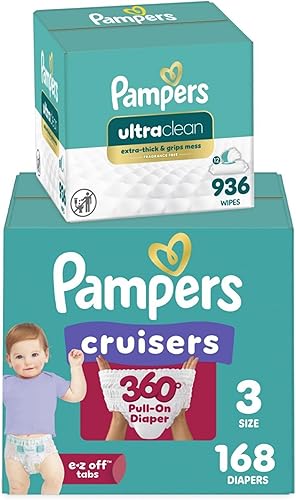 Miniatura 19 de Pampers Pull On Cruisers - Pañales desechables para bebé, ajuste de 360°, talla 5, 128 unidades con toallitas para bebé libres y suaves, 12 paquetes