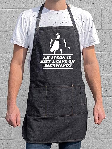 Miniatura 2 de An Apron is Just A Cape Funny Apron  BBQ Gifts for Men  One Size Fit & Pockets BBQ Apron  Mens Aprons for Grilling