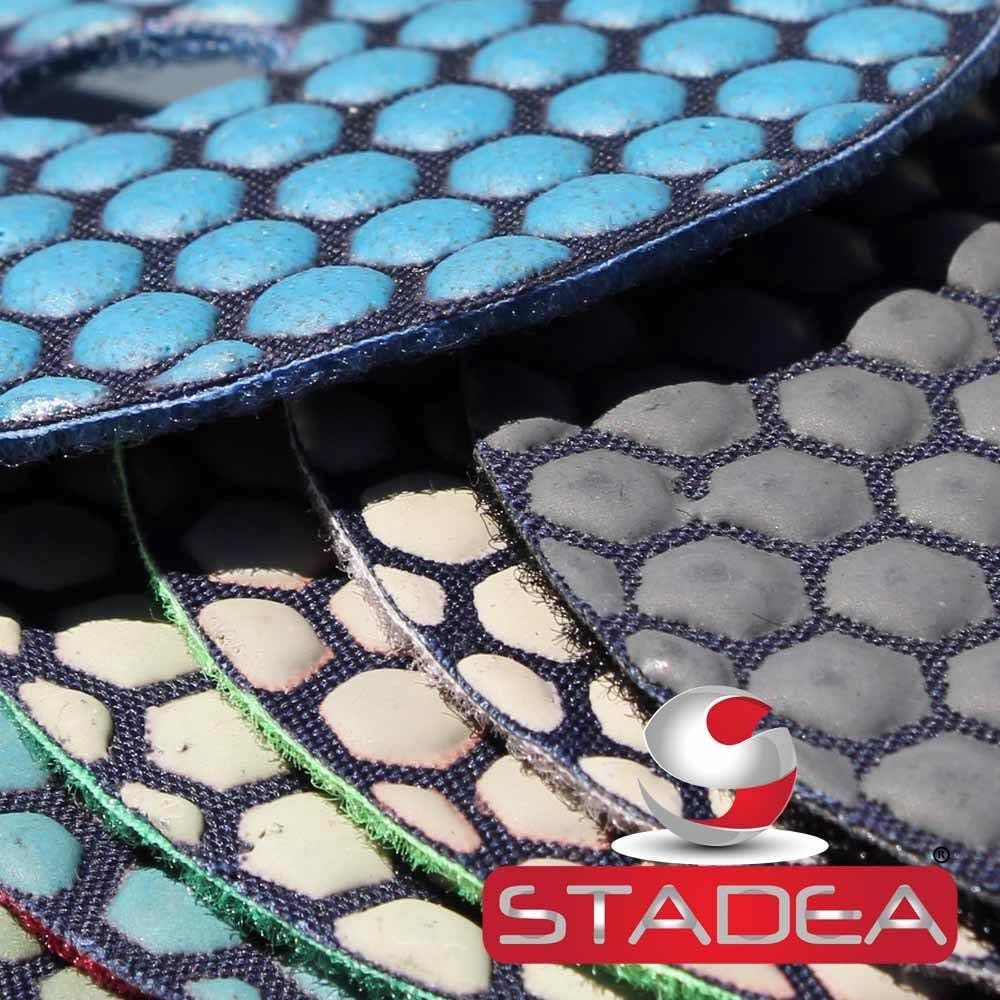 granite polish pads kit 4 Inch dry - 5 Step Pads + Backing Pads Set by Stadea