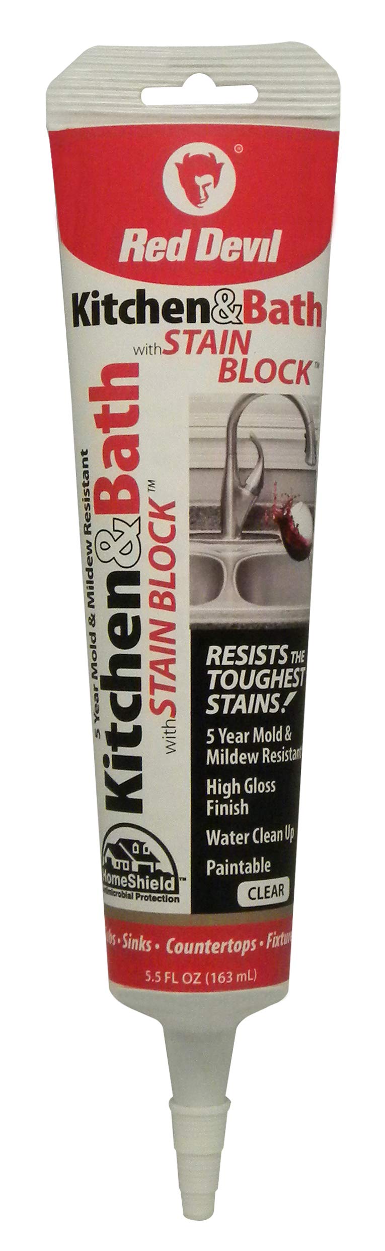 Red Devil 0765 Kitchen &amp; Bath Stain Block Sealant, 12-Pack, Clear, 12 Pack