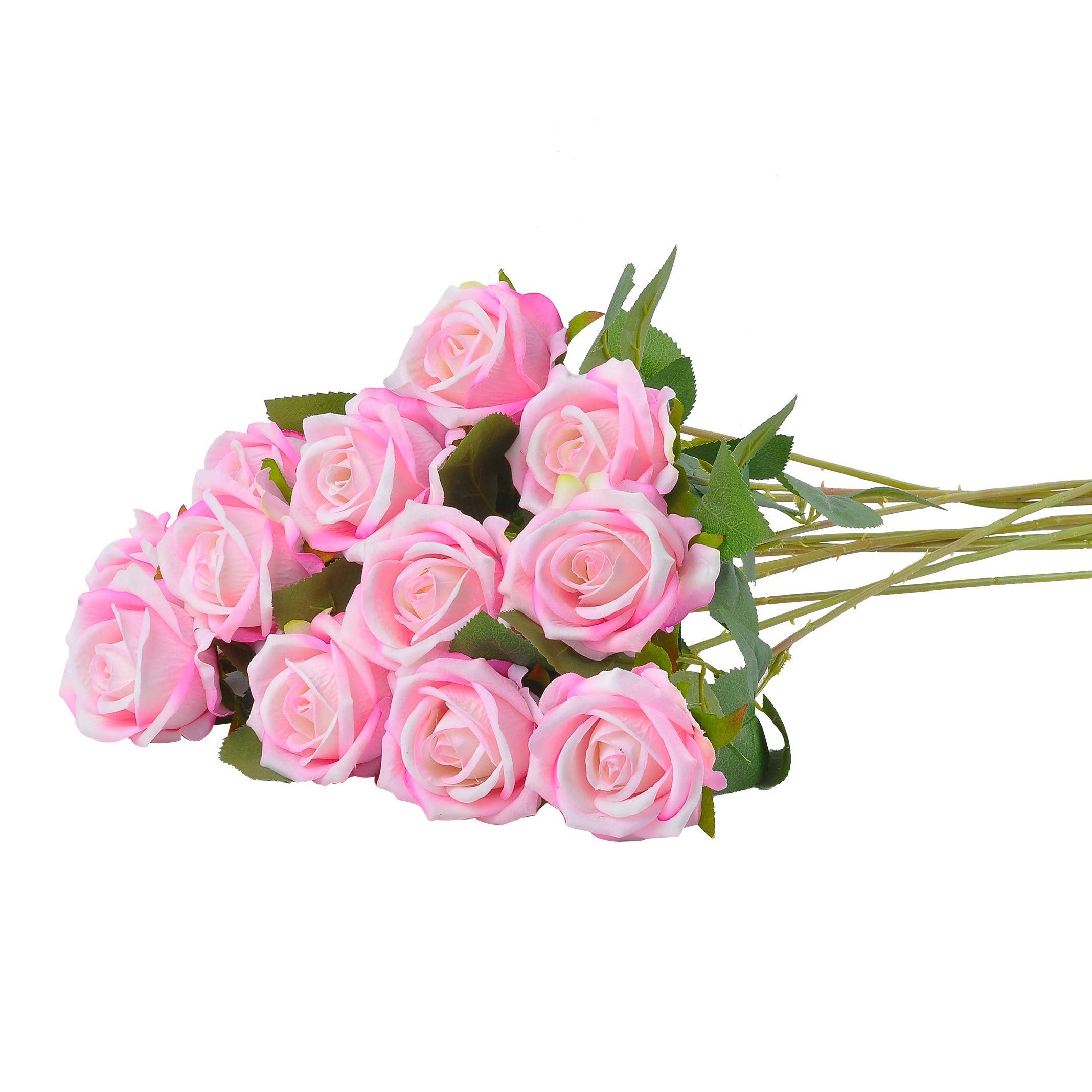Fiori di rosa in seta artificiale, stelo singolo, una rosa finta realistica per bouquet da sposa, composizioni floreali, decorazione, 10 pezzi (Rosa) | Leroy Merlin