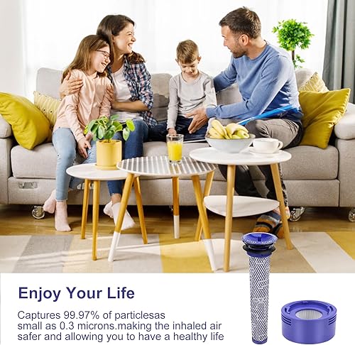 Miniatura 9 de V8 V7 - Filtro animal de repuesto para Dyson V7 V8 Animal Absolute Motorhead aspiradora inalámbrica, filtro de 4 postes, 4 prefiltros y cepillo de