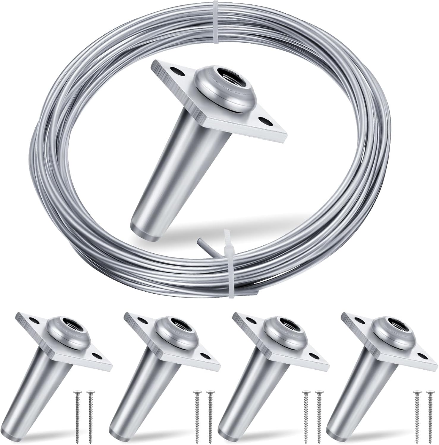 Chumia 5 Pcs Anchor Vise 9 Gauge Wire for Tightening 8-11 Gauge Grape Trellis with Screws Galvanized Solid Wire Build Trellises, Vineyards, Fences and Arbors