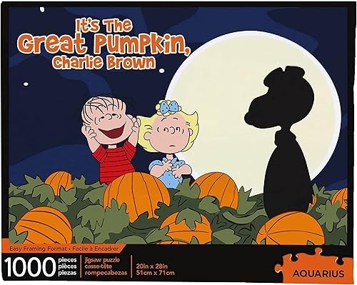 Aquarius Peanuts - Rompecabezas de gran calabaza (1000 piezas), coleccionables, sin deslumbramiento, 20 x 28 pulgadas