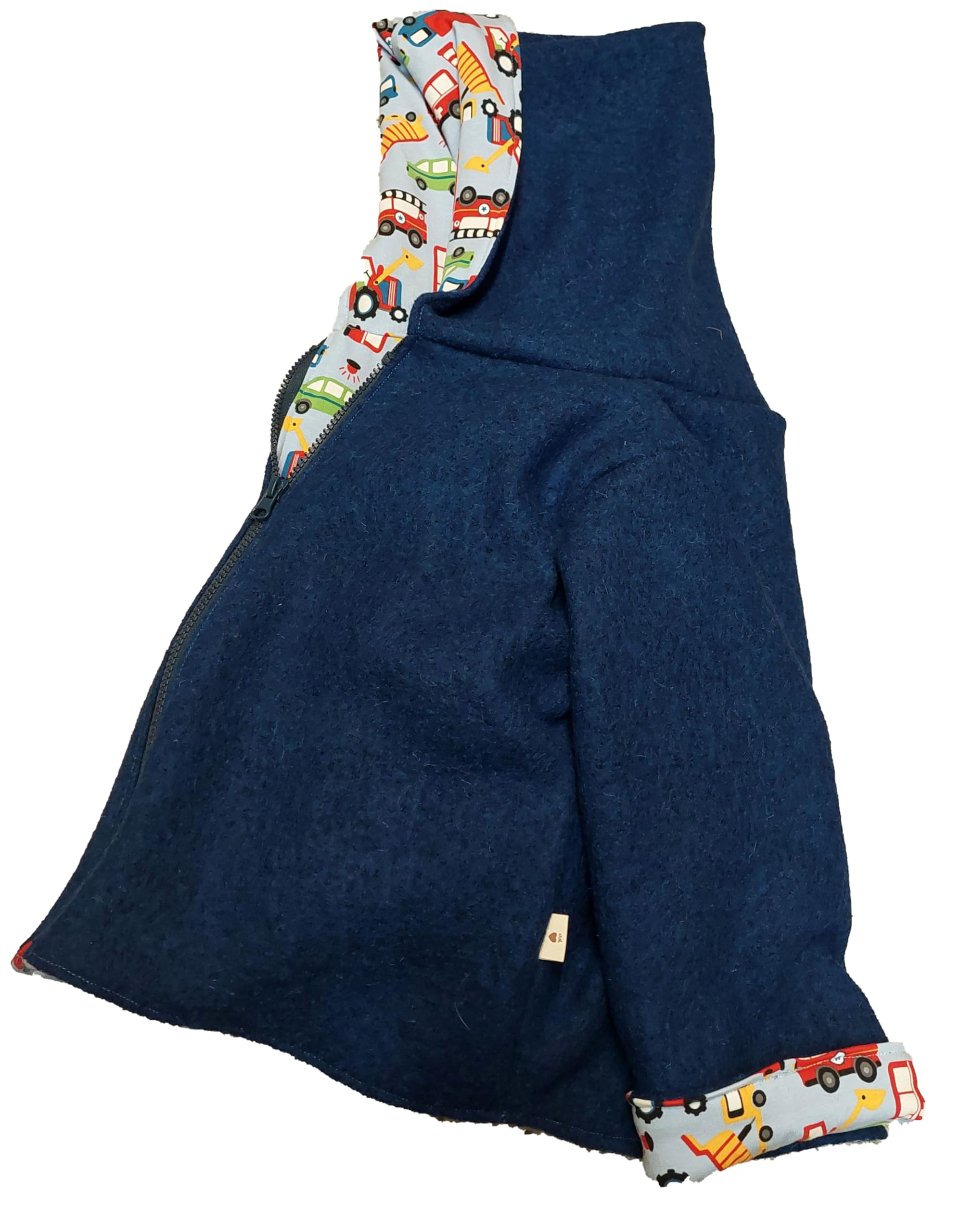Generisch Wollwalkjacke Jacke Zipfeljacke Krankenwagen Autos Baufahrzeuge Wendejacke mit Kapuze für Baby Kinder