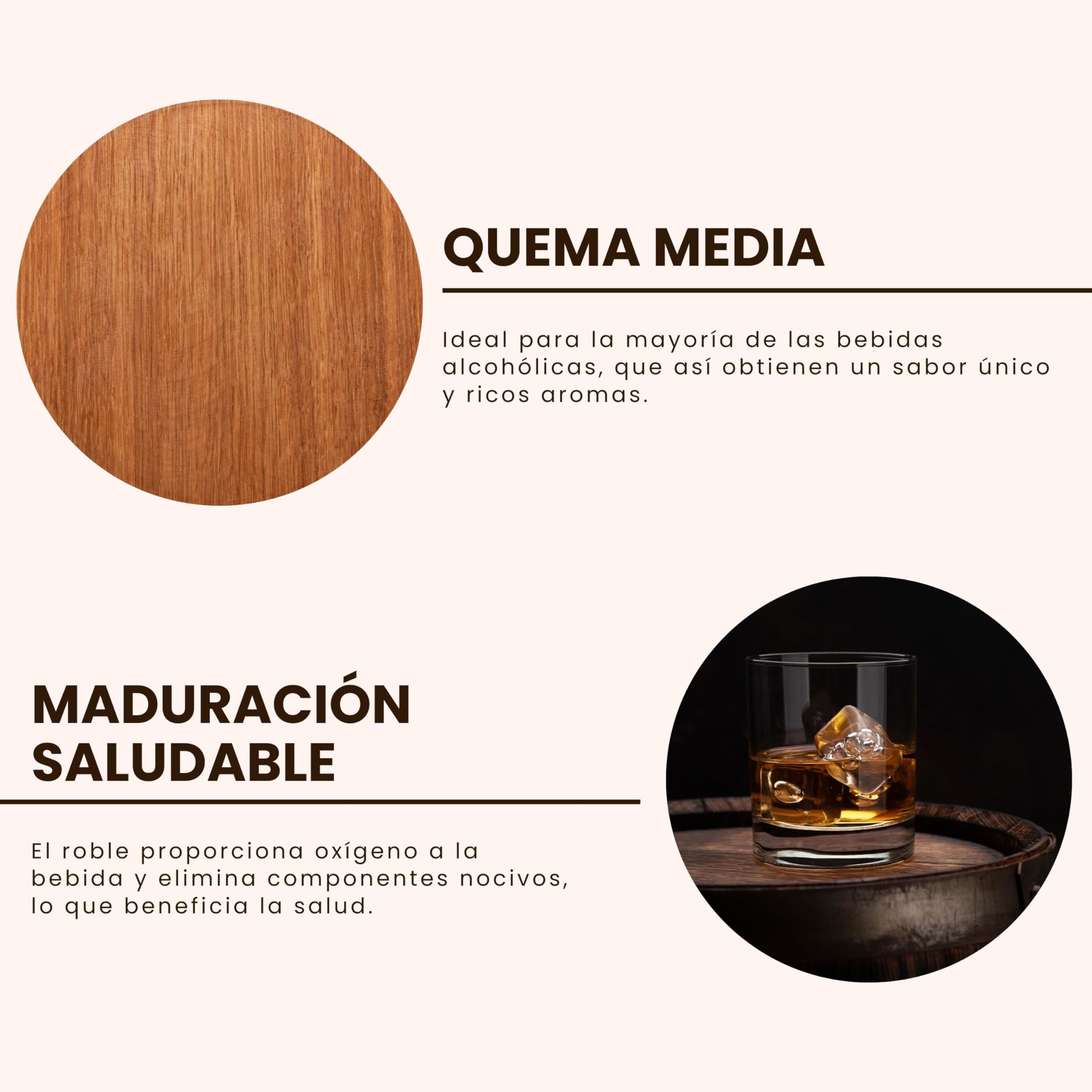 Barril Madera 10L - Barril Pequeño de Roble para Alcohol - Barrica de Vino - Mini Bar con Dispensador de Whisky - Barril Vino 10 litros - Ideal para Degustaciones o como Regalo