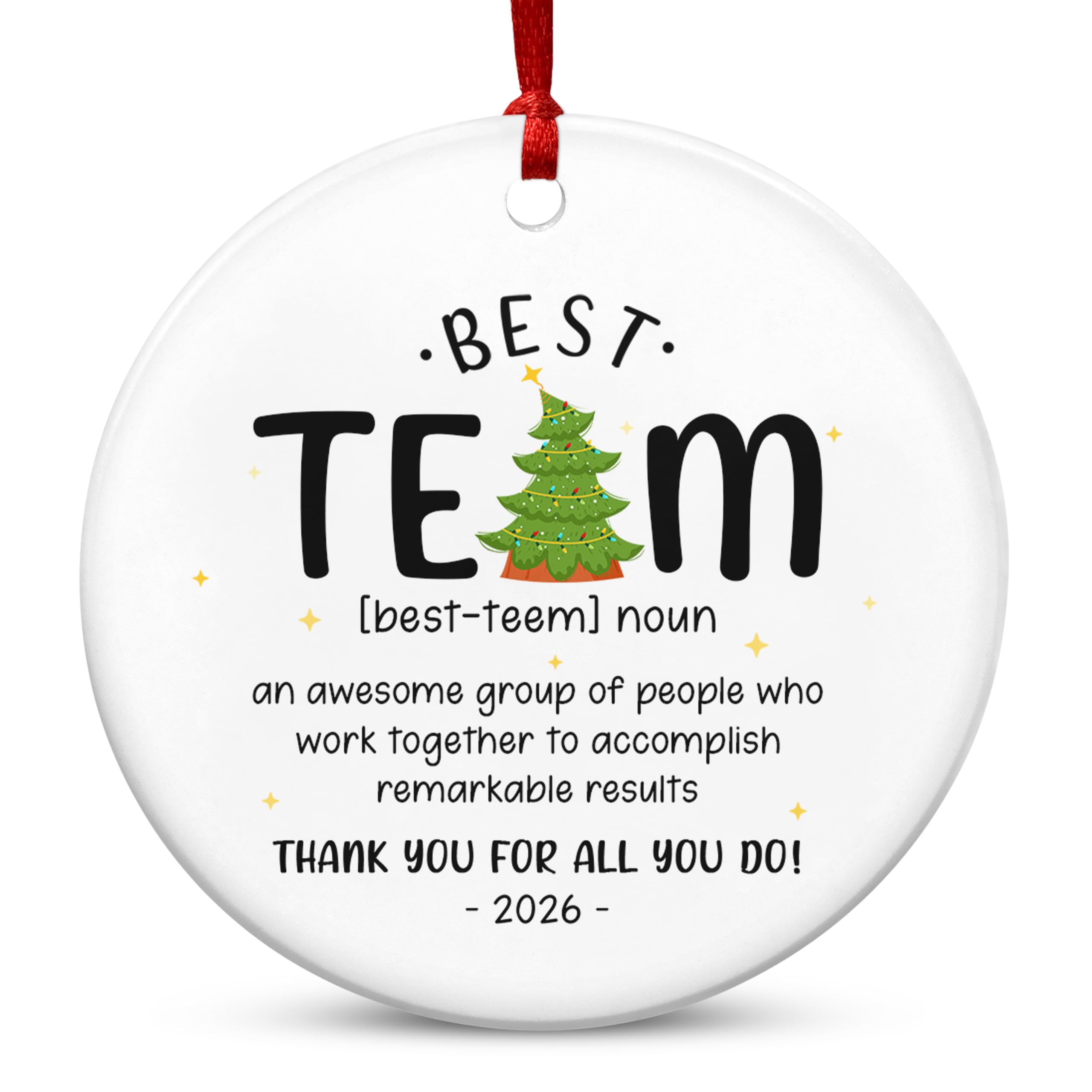 TEEZWONDER Team Gifts for Employees Coworkers - Christmas Ornaments