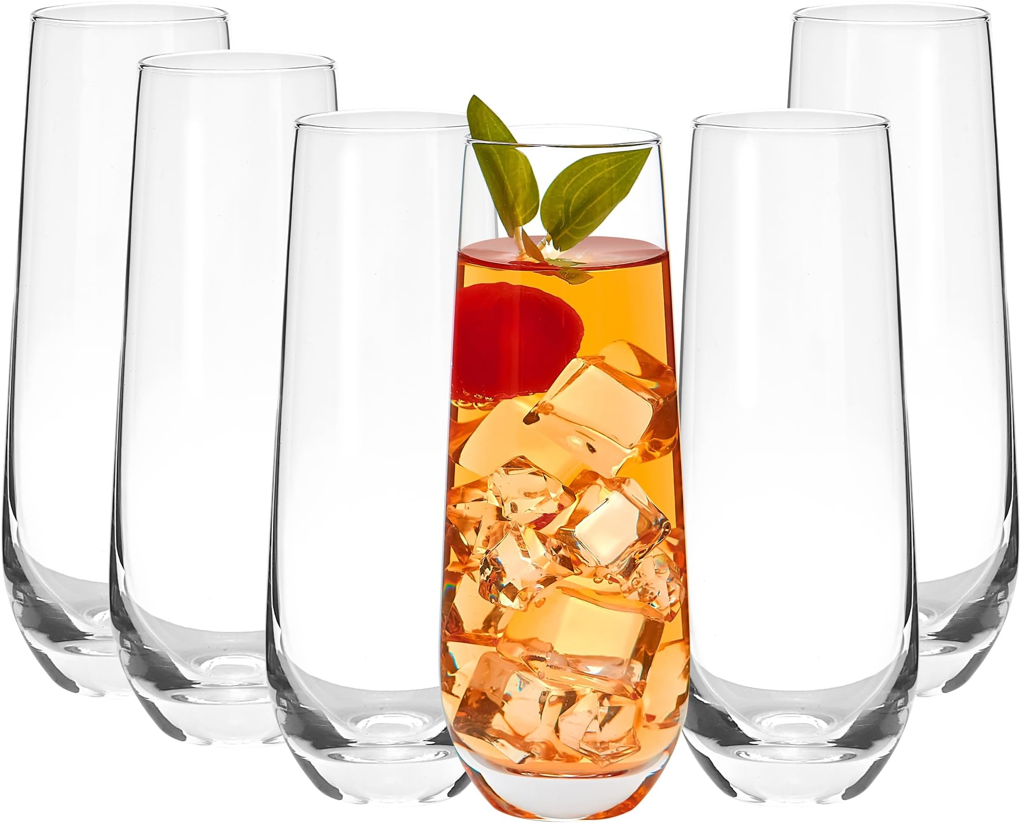 Amazon.com | Ecentaur Water Glasses Set of 6 Juice Drinking Highball ...
