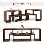 Giantex Free-Combination TV Stand pour la chambre - Centre de divertissement pour 50 55 60 65 1 cm TV, 3-Piece Table de console multimédia avec cubes de rangement, étagère de bibliothèque déformable (Brown)