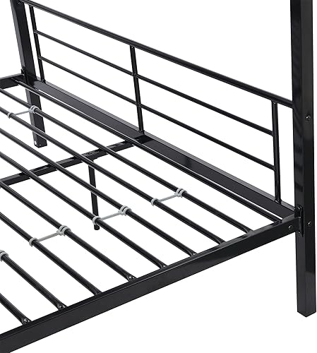 Miniatura 7 de Litera Queen versión mejorada marco de litera Queen sobre Queen para niños y adultos con escalera resistente y barandilla de seguridad literas