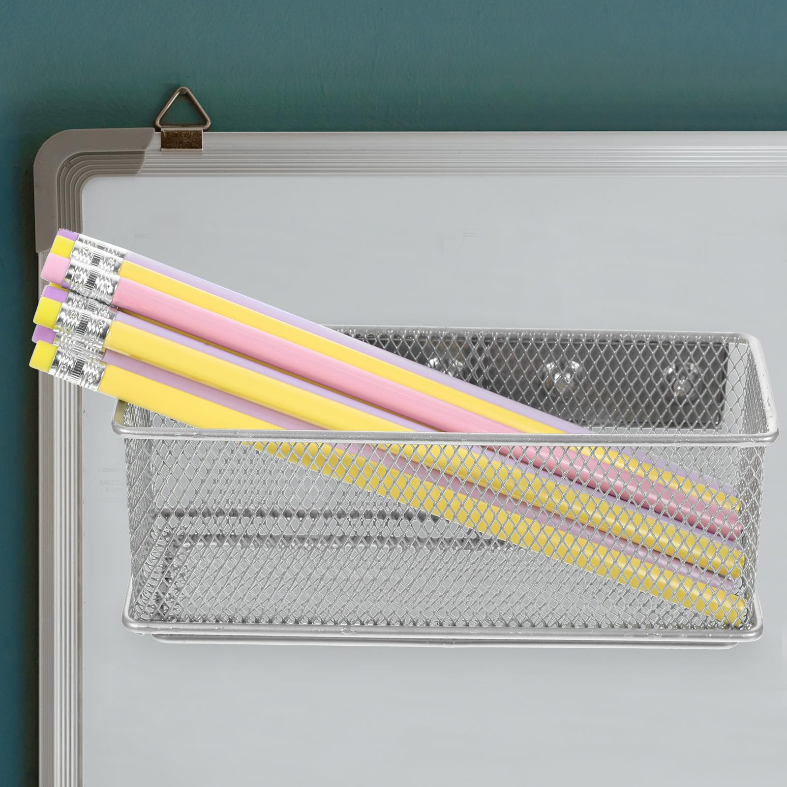 Operitacx Portapenne Organizer Multifunzionale in Metallo Magnetico Cestino a Rete Traspirante Grande Capacità Semplice e Elegante per Lavagne Bianche e Armadietti