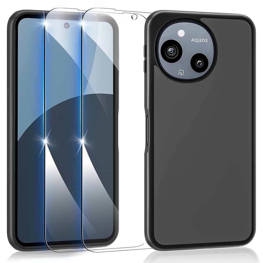 AQUOS　sense9 本体のみ　ケース、保護フィルム付き Amazon.co.jp: AQUOS sense9 ケース + ガラスフイルム付き（2枚