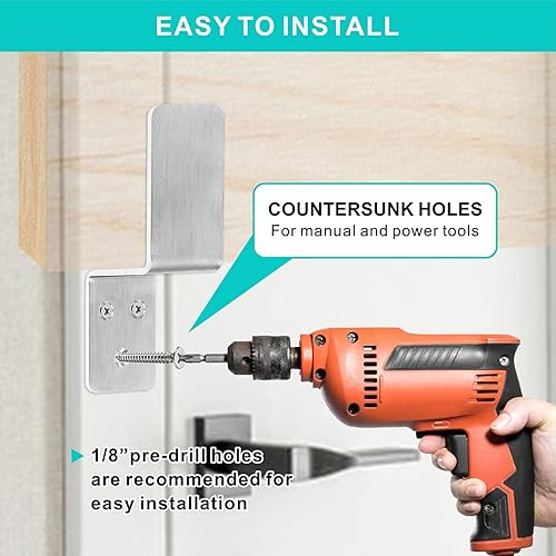 Miniatura 4 de 2 soportes de barricada de puerta de 2 x 4  2 piezas de barra abierta de acero inoxidable resistente para cerradura de puerta de seguridad soporte