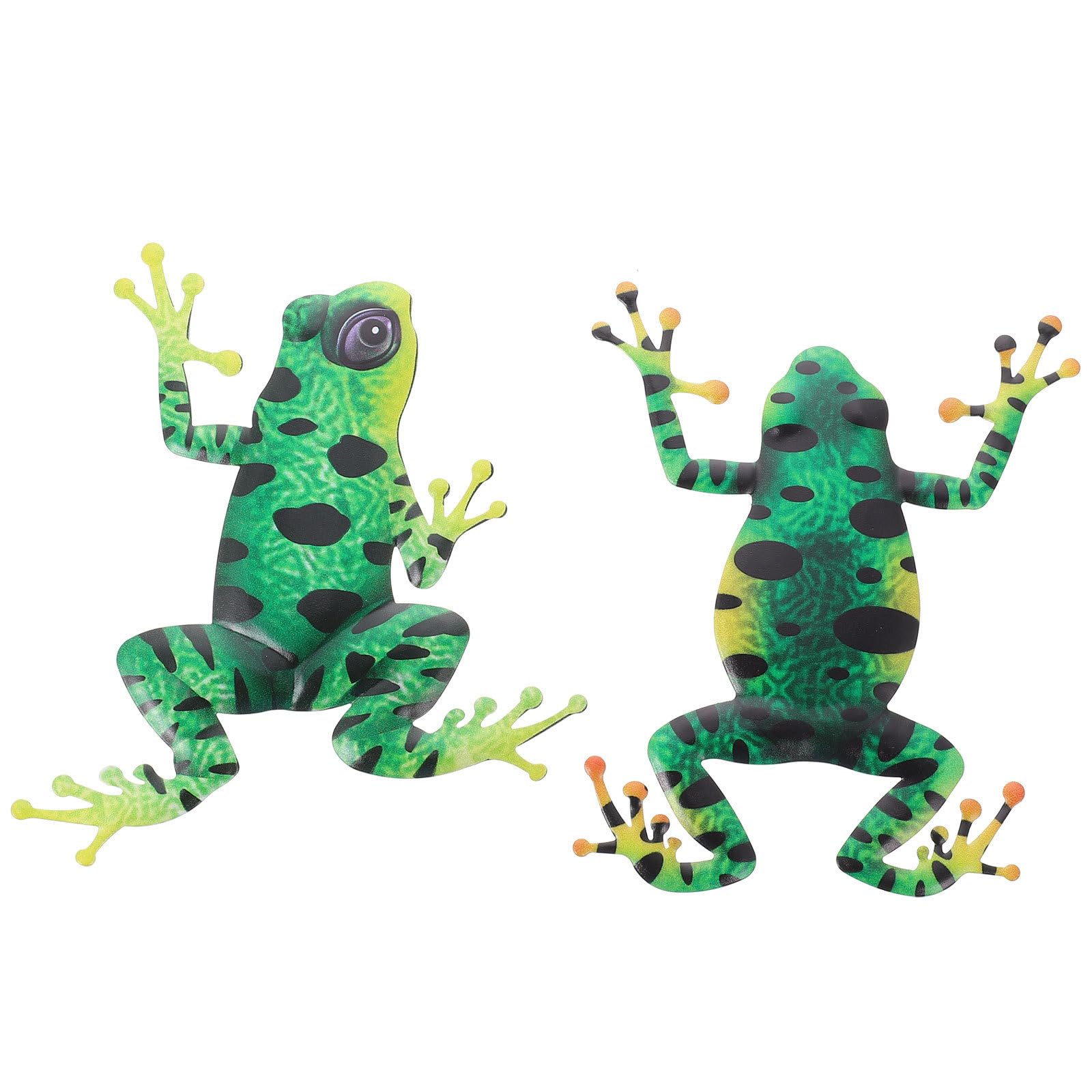 Veemoon Frog Iron Art Wall Decor 2pcs Wall Hanging Frog Sculpture Statue Outdoor Figurines Fence Art Ornaments Garden Yard Fence Bedroom Patio