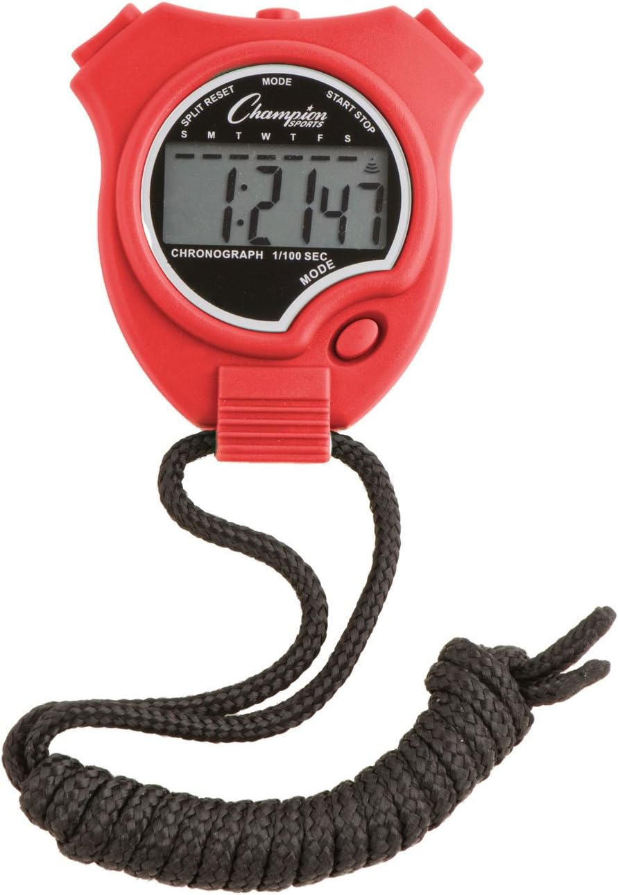Champion Sports 910RD Stop Watch Red, Stopwatches Amazon Canada