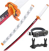 Vista 56 de Cold Blade Demon Katana - Réplica de anime de 41 pulgadas con cinturón y soporte, espada duradera perfecta para cosplay, espada Nichirin con diseño