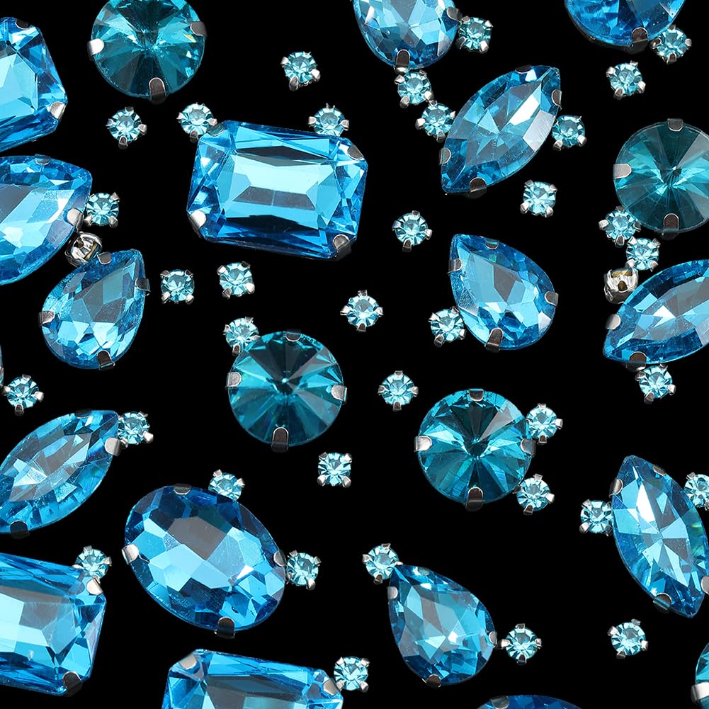 Strass bleu aigue-marine pour customiser vêtements et réparer tissus ternes