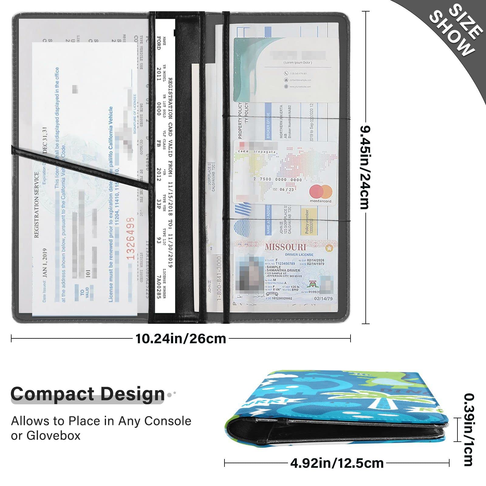 Porta Documenti Auto Con Chiusura Magnetica – Organizer Per Assicurazione E Libretto (Compatto, Rosa E Altri Colori) | Ziciner