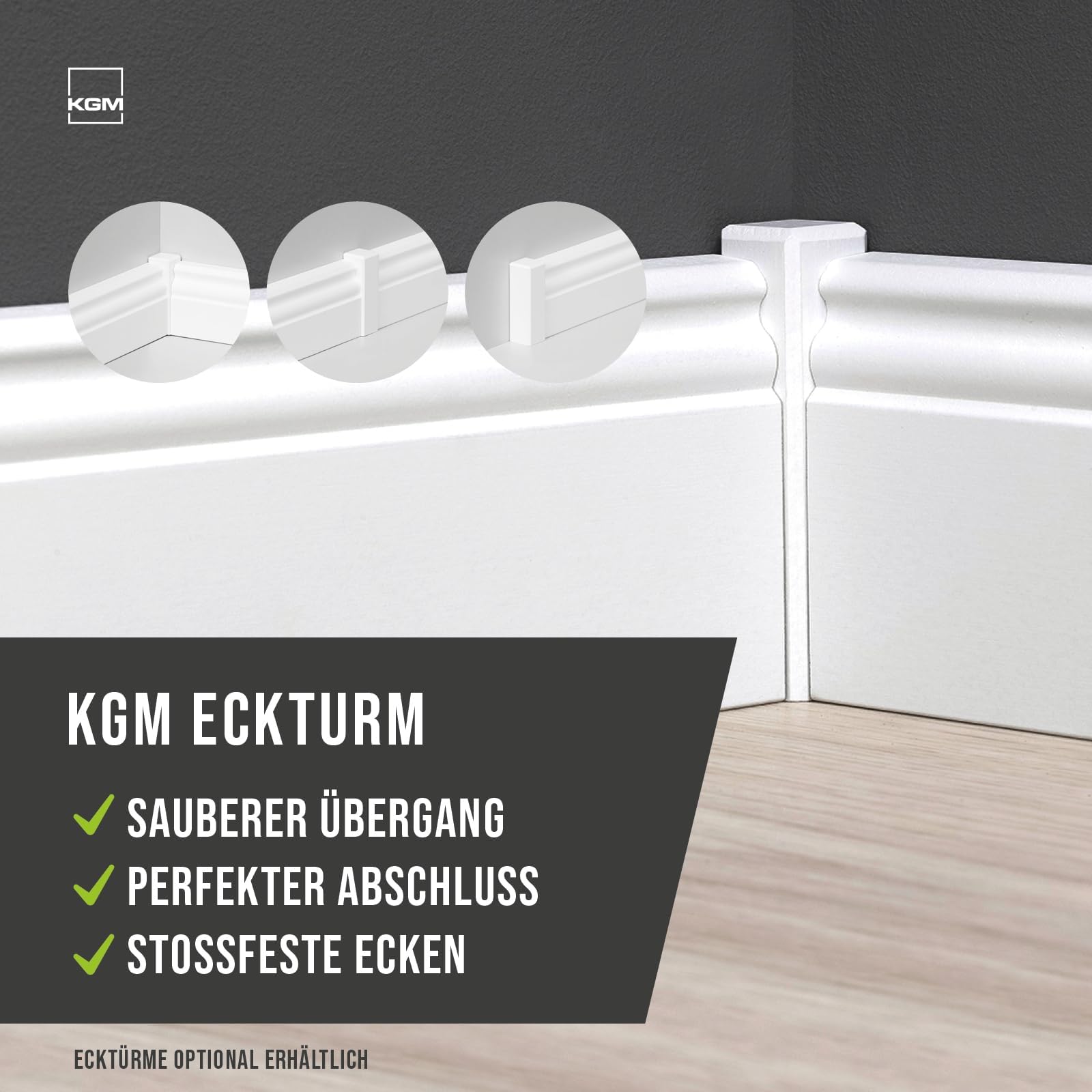 KGM Listwa Berliner sosna - Biały RAL 9010-2400 x 18 x 58 mm - 10 szt.