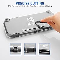 Vista 5 de RHOTALL Carrying Case for Nintendo Switch Lite,Shockproof Portable Accessories Bundle Travel Bag,TPU Case Cover with Screen Protector,10 Thumb Grips