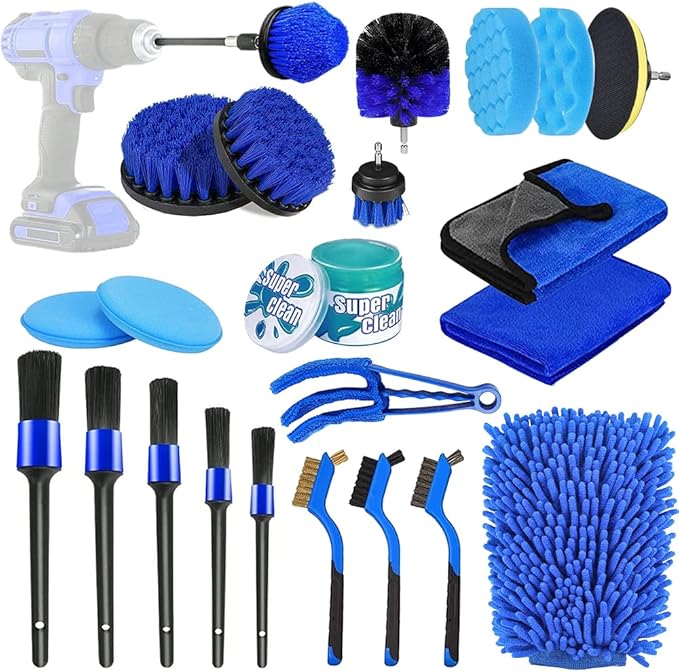 24Pcs Car Detailing Brush Set, YICOE Car Cleaning Kit with Auto