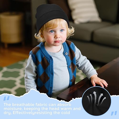 Vista 5 de Zando - Gorros tejidos de algodón para recién nacidos, bebés, niños y niñas cálidos y bonitos