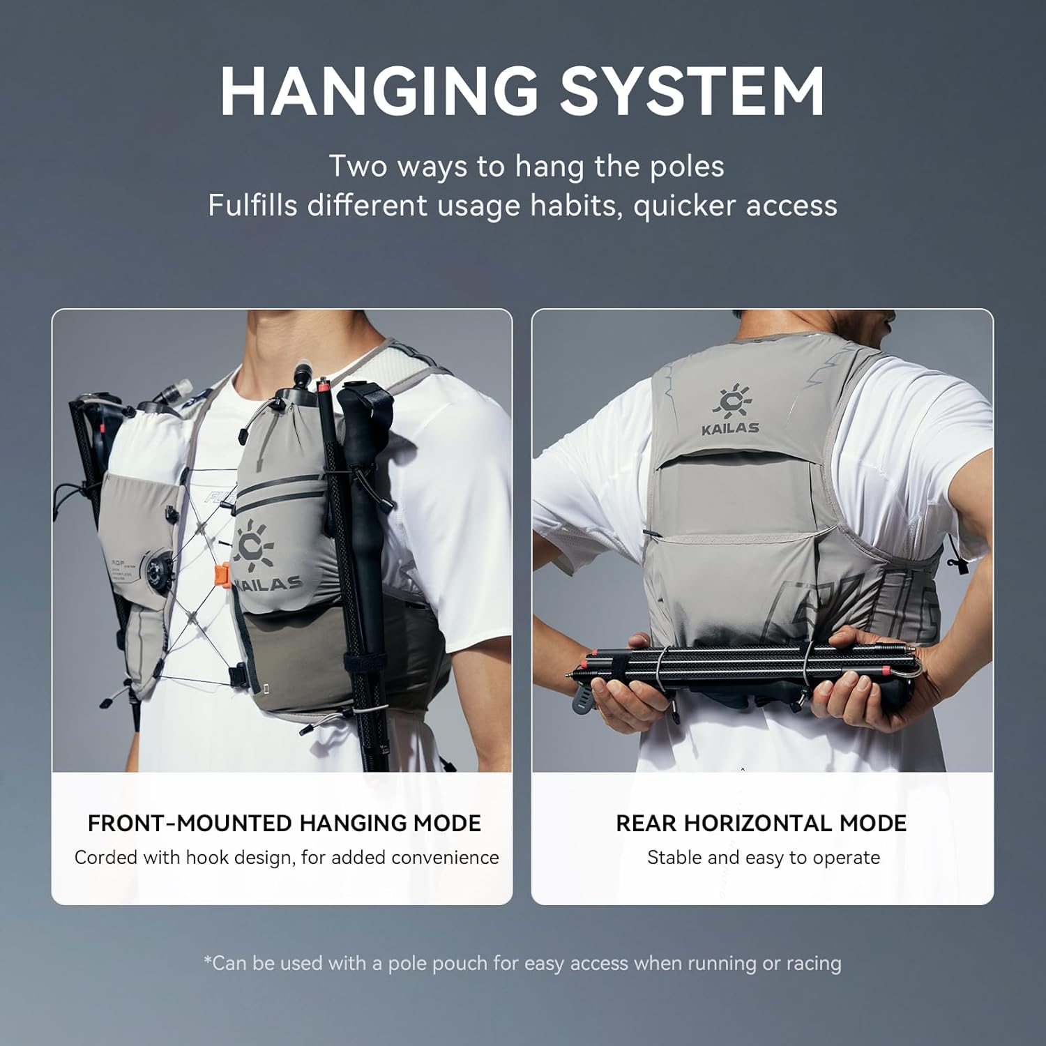 KAILAS FUGA AIR 8 Ⅳ Running Hydration Vest Hydration Pack Lightweight with Two TPU Water Bladders for Women Men Trail Cycling Hiking