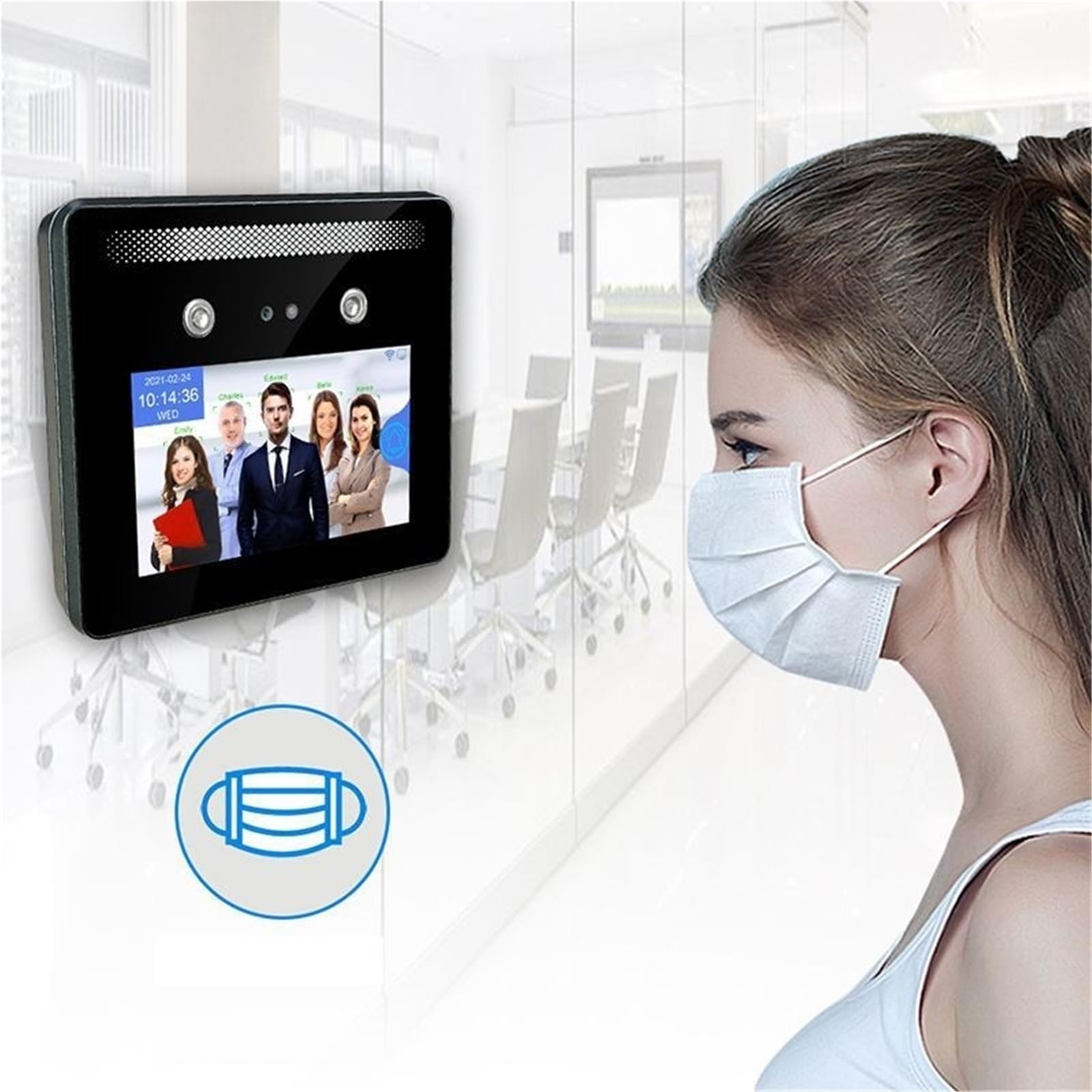 5-Zoll-Zugriffskontrollmaschine mit dynamischer Gesichtserkennung TM-AL05, Kartenwisch-Passwort, Tür öffnen, Touchscreen, Zugangskontrolle,Flexibel(TM-AL05+WIFI)