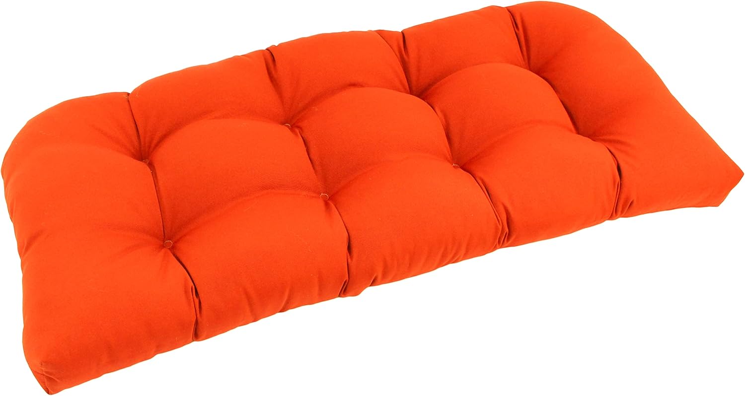 Blazing Needles Twill Rounded Back Loveseat Cushion, 42 x 19, Tangerine Dream