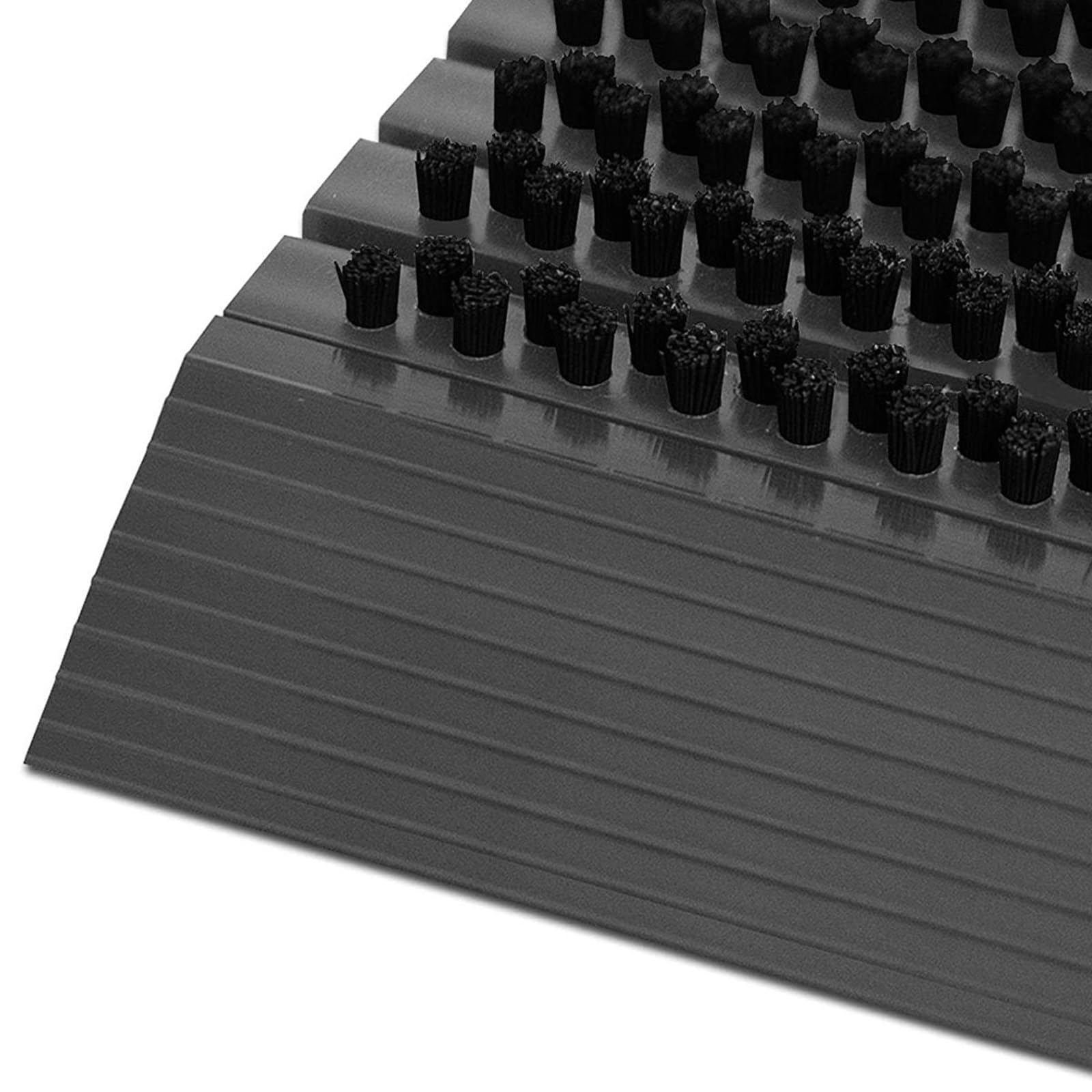 etm Fussabtreter Aussenbereich Alu -Verschiedene Modelle - rostfrei & wetterfest - Haustür Fußabtreter (Power Brush -schwarz mit PVC Rahmen, 60 x 90 cm)