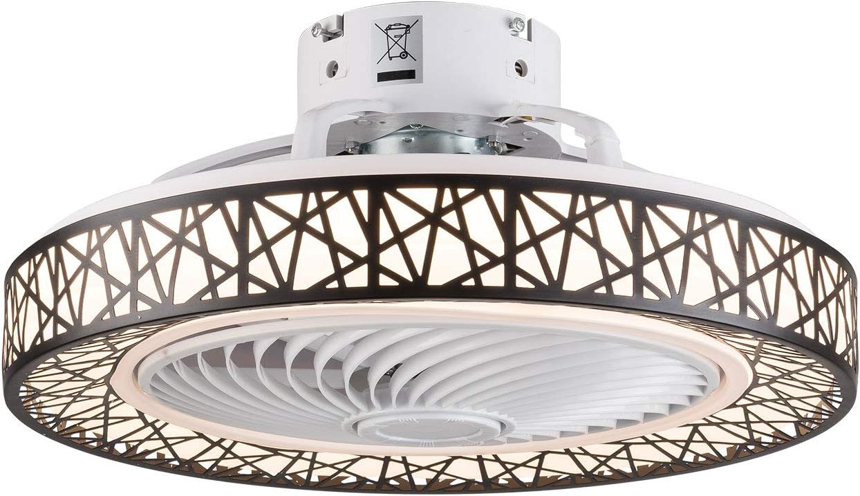 TFCFL Creative Bird-Nest Ceiling Fan Light with Remote Control 3 LED Color Lighting 3-Speeds, 20" Low Profile Flush Mount Acrylic Quiet Chandelier Fan for Living Room/Bedroom/Office