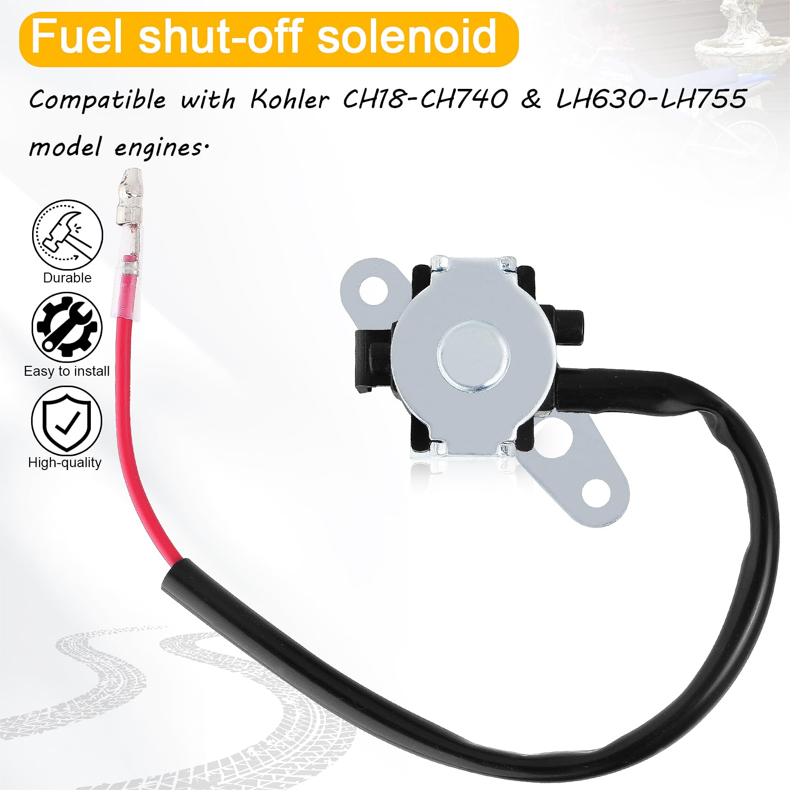 Kit de solenoide de apagado de combustible compatible con Kohler 24-757-01-S 2475701S CH18 CH20 CH22 CH23 CH25 CH620 CH621 CH640 CH641 CH670 CH680 CH730 CH740 CV20 CV640. CV680 CV742 LH685