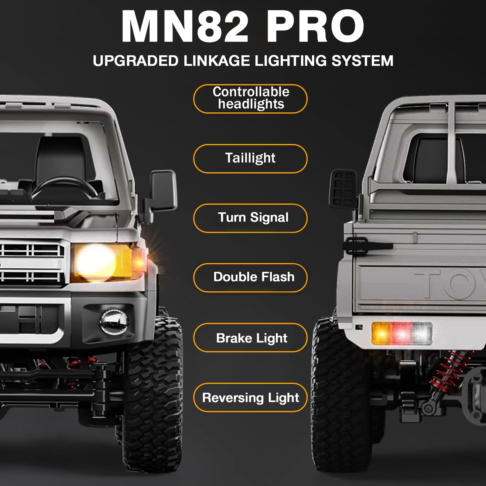 1:12 フルスケール RC カー MN82 pro toyota MNRC MN82 PRO 1:12 2.4G 4WD Off-Road Crawler RC Car – rc-wing