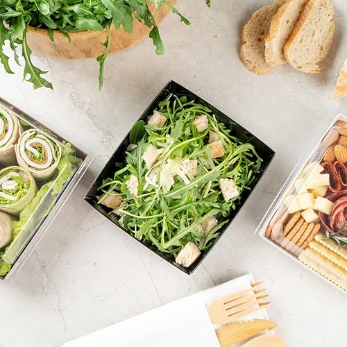 Miniatura 9 de Matsuri Vision - Bandejas de sushi de 5 x 4.4 x 1.4 pulgadas, 100 cajas de embalaje de sushi a prueba de grasa, tapas se venden por separado,