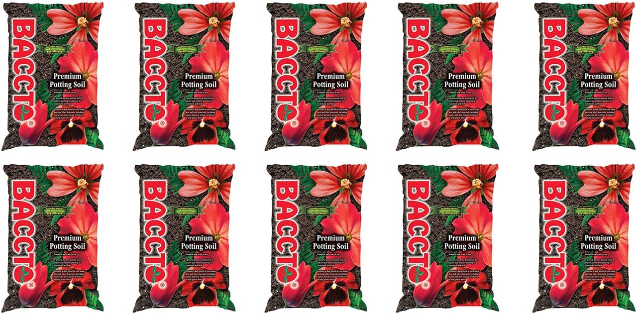 Michigan Peat General All Purpose Premium Potting Soil with Perlite for Indoor Outdoor Pots, Planters, and Raised Bed Gardening, 25 Pounds (10 Pack)