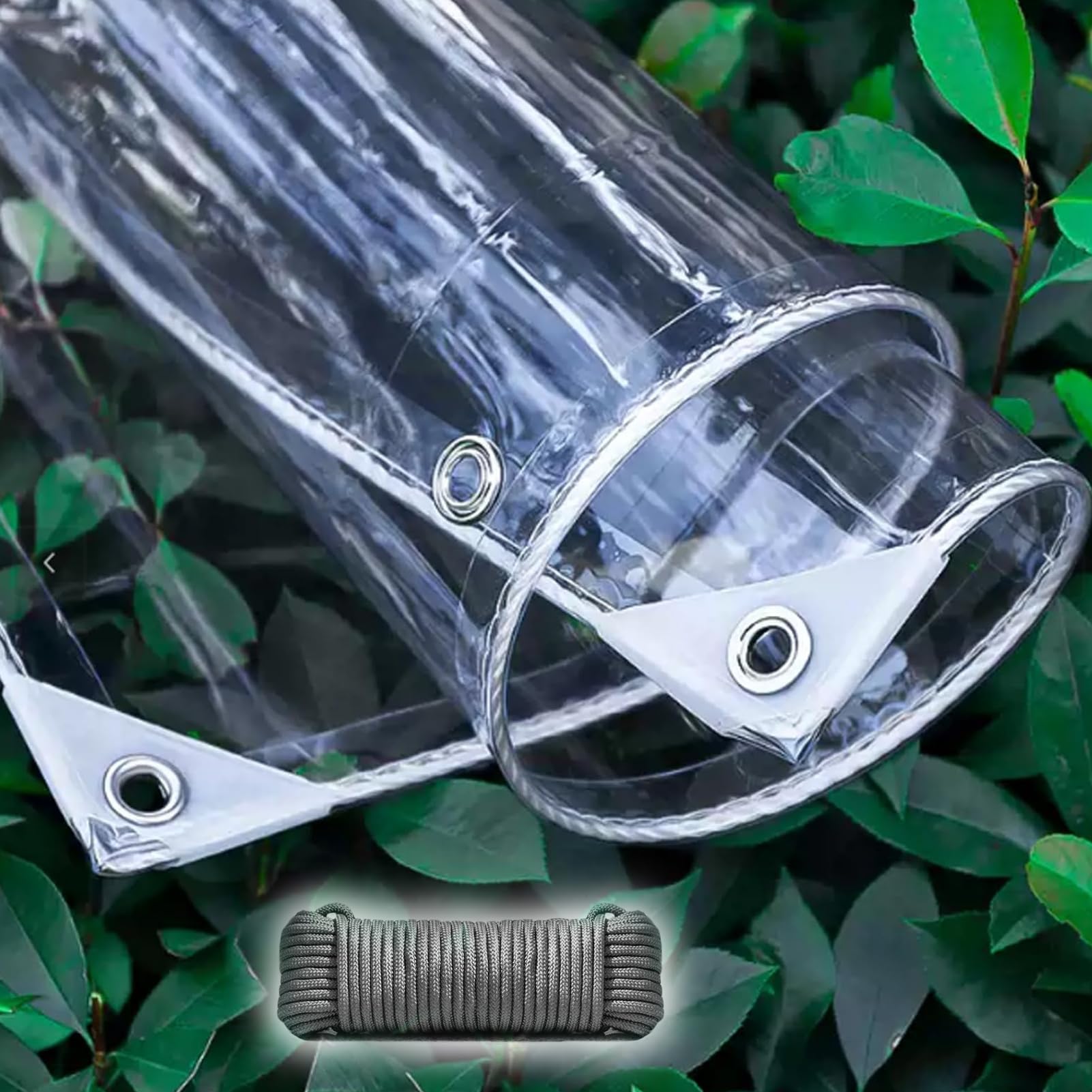 Bâche imperméable de terrasse en vinyle transparent pour protéger votre canapé de jardin