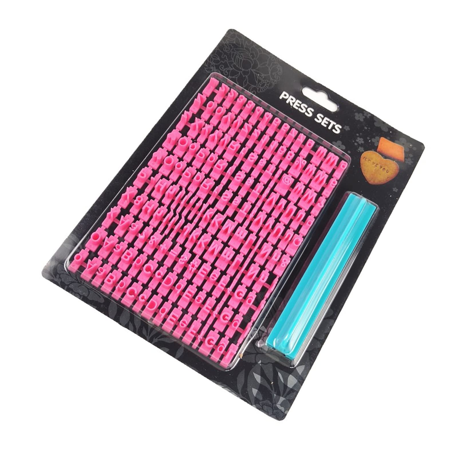 Cookie Stamp, Cake Letter Stamps Fondant Icing Letter Stamps Biscuit Stamp, Cookie Press Stamp for Clay, 150 Pcs Alphabet Number Embosser DIY Mold Cutter Decorating Baking Tool Set Message Letter