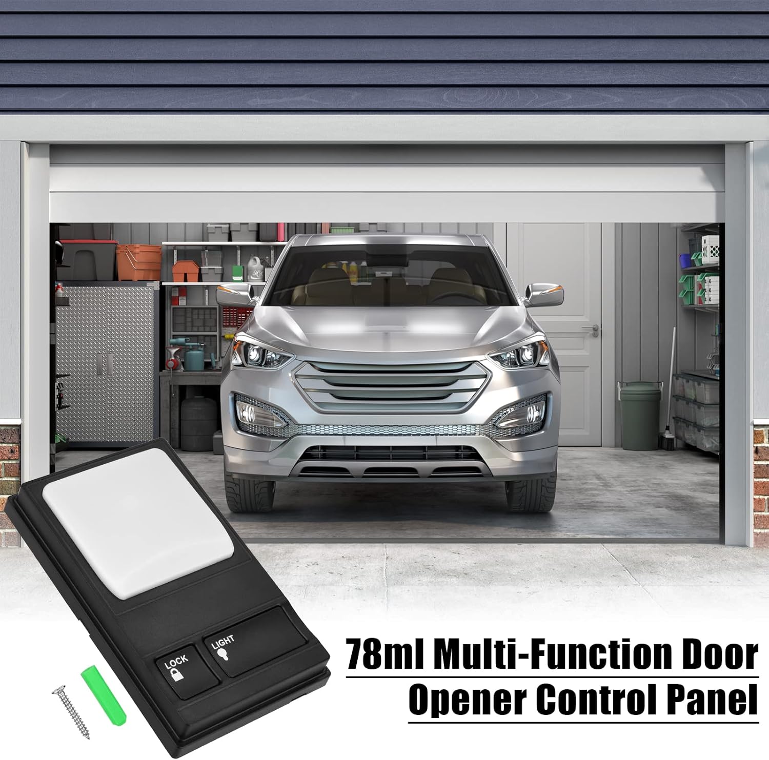 Garage Door Wall Button, Upgrade Garage Door Keypad Control Panel for Liftmaster 41A5273-1 78LM Multi-Function Replacement Opener Push Switch