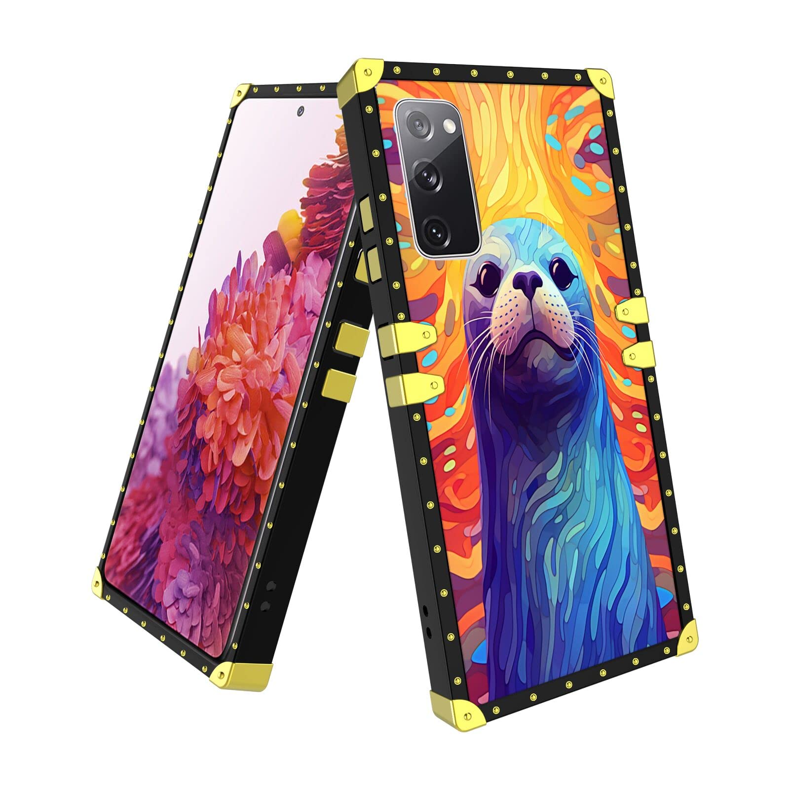 DeweiDirect Mobile Phone Case for Samsung Galaxy S20 FE with Seal Designer Art61 Pattern Slim Soft TPU Corner Shockproof Protection Bumper Back Cover