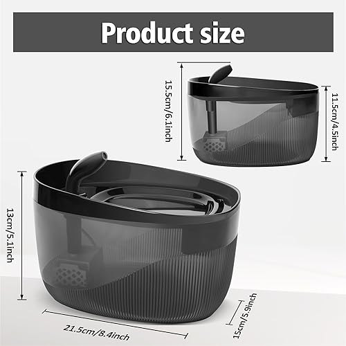 Miniatura 2 de Fuente de agua para gatos de 74 oz/2.2 L, dispensador automático de agua para mascotas para interiores con bomba ultra silenciosa, 2 modos de flujo,