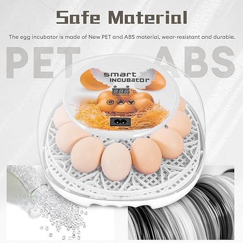 Miniatura 6 de Incubadora de 12 huevos, incubadoras para incubar huevos con giro automático de huevos y control automático de temperatura, huevos de aves de corral