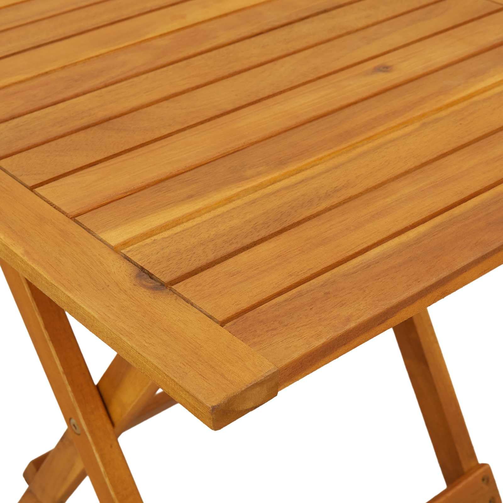 Set 2 Lettini Prendisole in Legno di Acacia con Tavolino | Arredo relax per giardino, piscina e patio con schienale regolabile a 5 posizioni e poggiapiedi integrato.