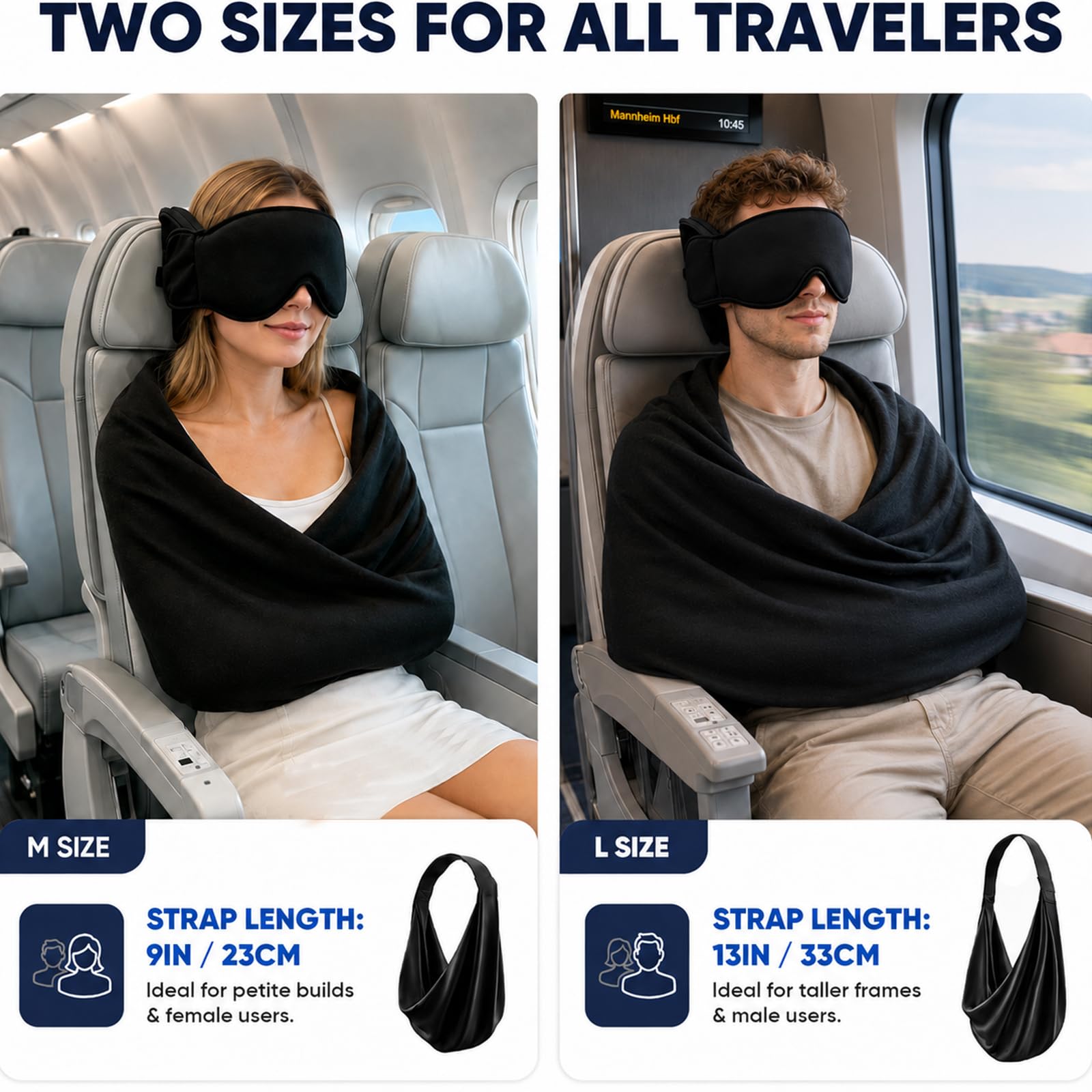 Kilpkonn Almohada de viaje, antifaz para dormir, cojín cervical de viaje