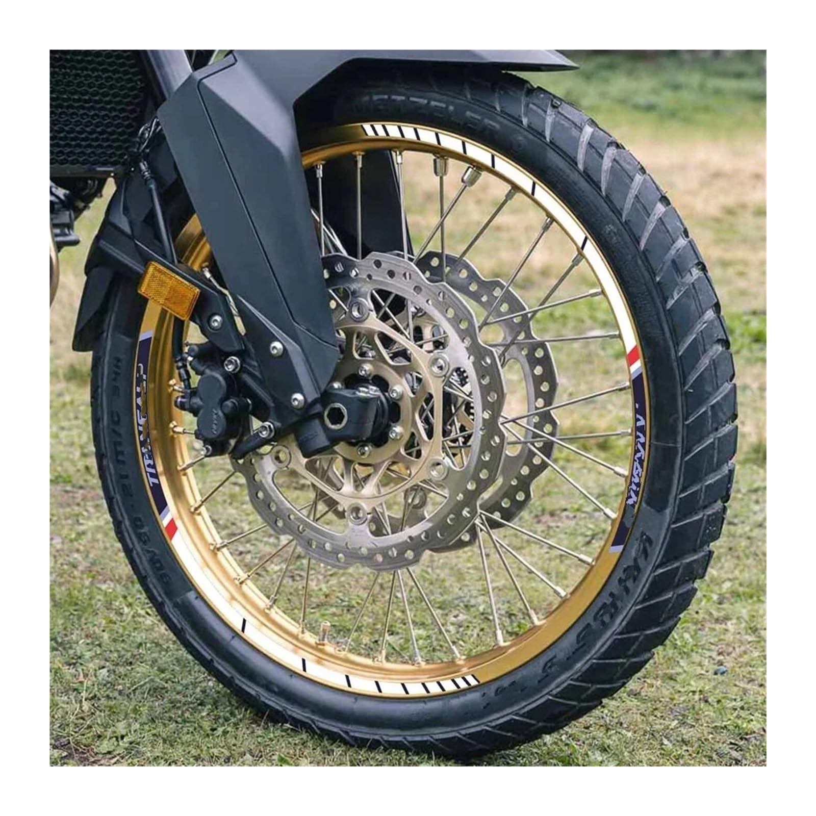 Naklejki na koła motocyklowe Naklejka Koło Motocykla Wodoodporna Naklejka Piastę Taśma W Paski Felgę Dla Transalp Dla XL750 2023 Naklejki na felgi(WHITE)