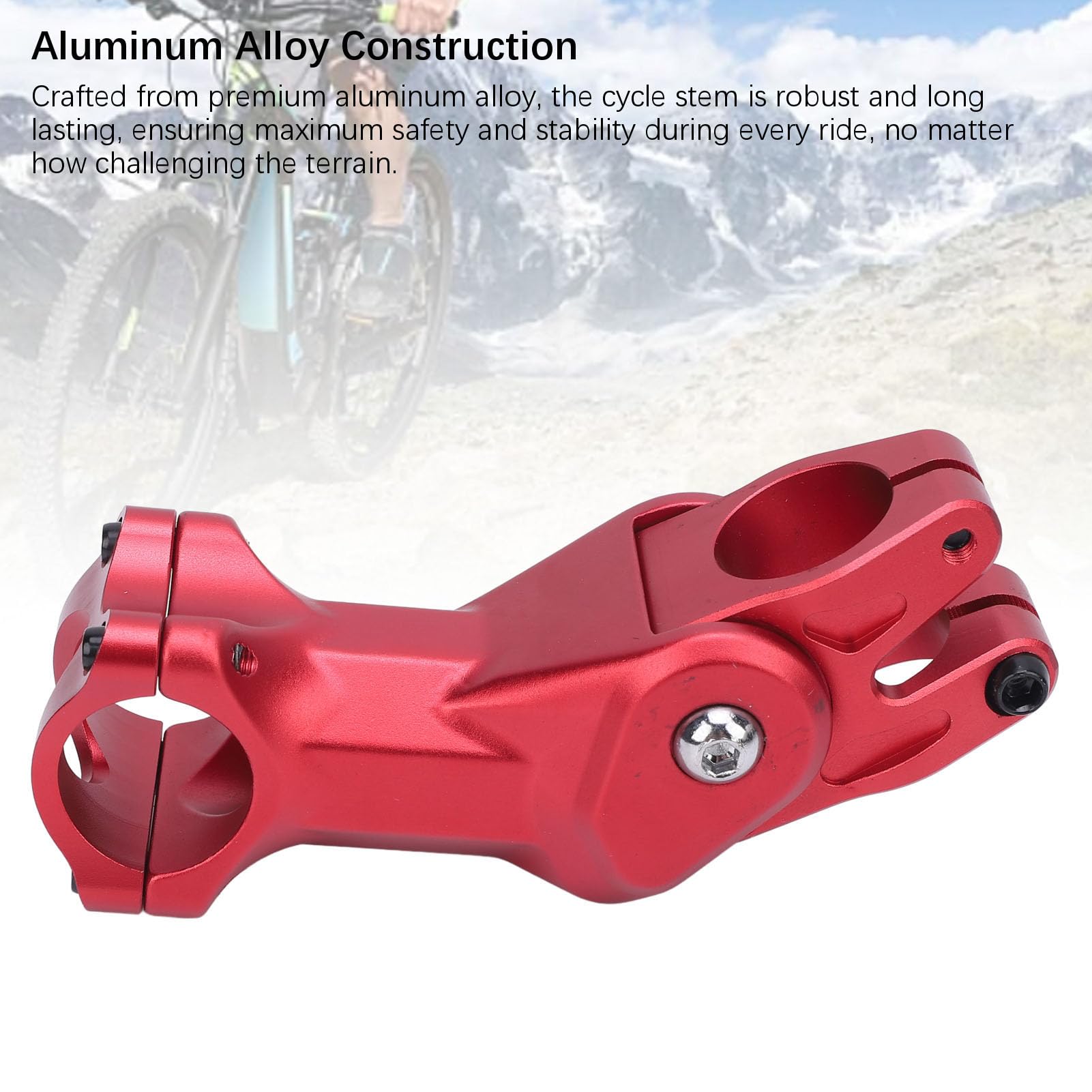 Attacco Manubrio da 31,8 Mm, Attacco Manubrio in Lega di Alluminio, per Bicicletta Ammortizzante con Regolazione in Altezza e Angolo, Ideale per Ciclismo su Strada di Montagna, Rosso